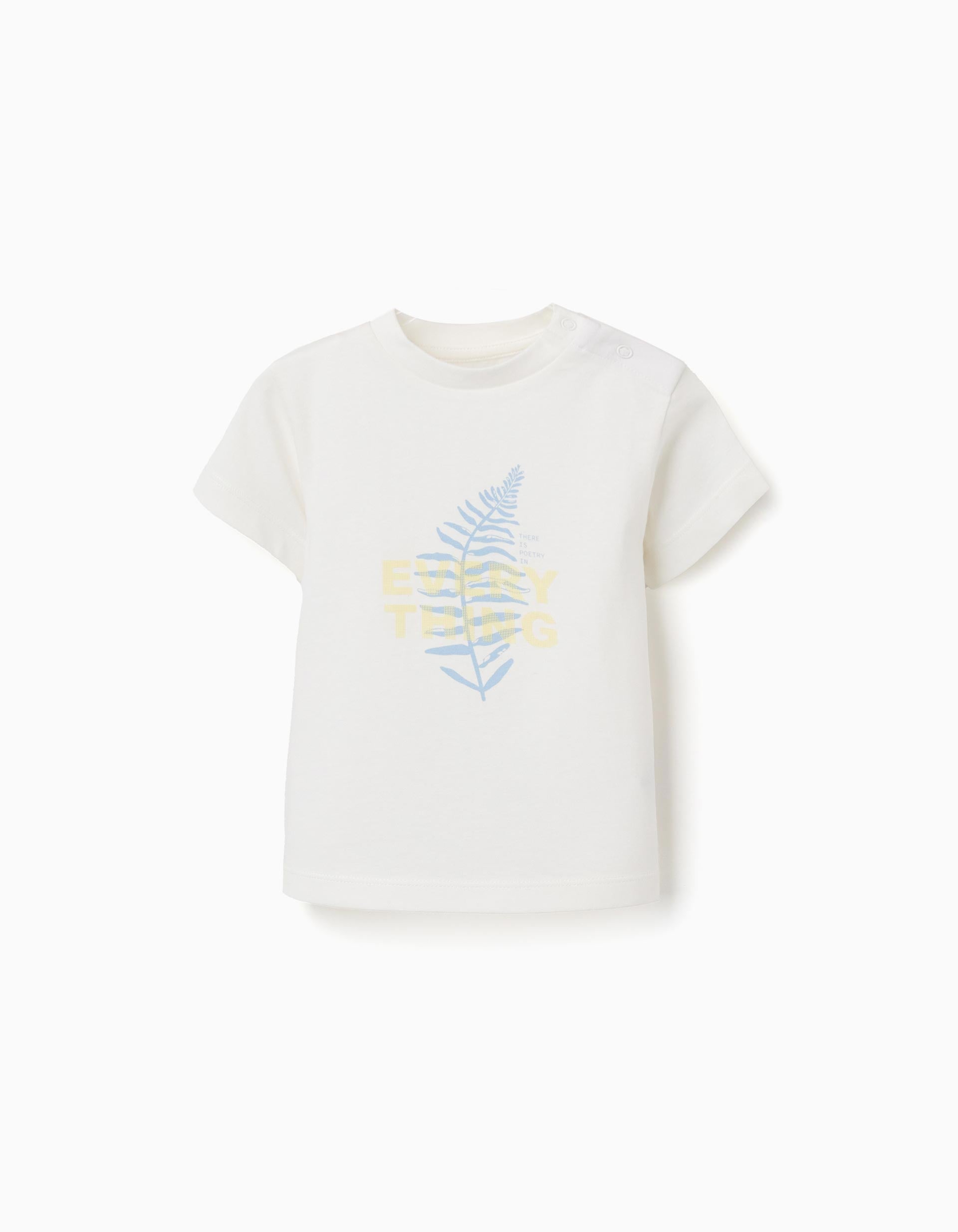 Camiseta de algodón con estampado Everything para bebé niño, blanco