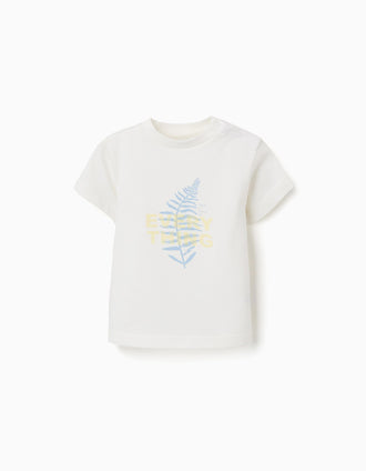 T-shirt em algodão com estampado Everything para bebé menino, branco
