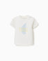T-shirt em algodão com estampado Everything para bebé menino, branco