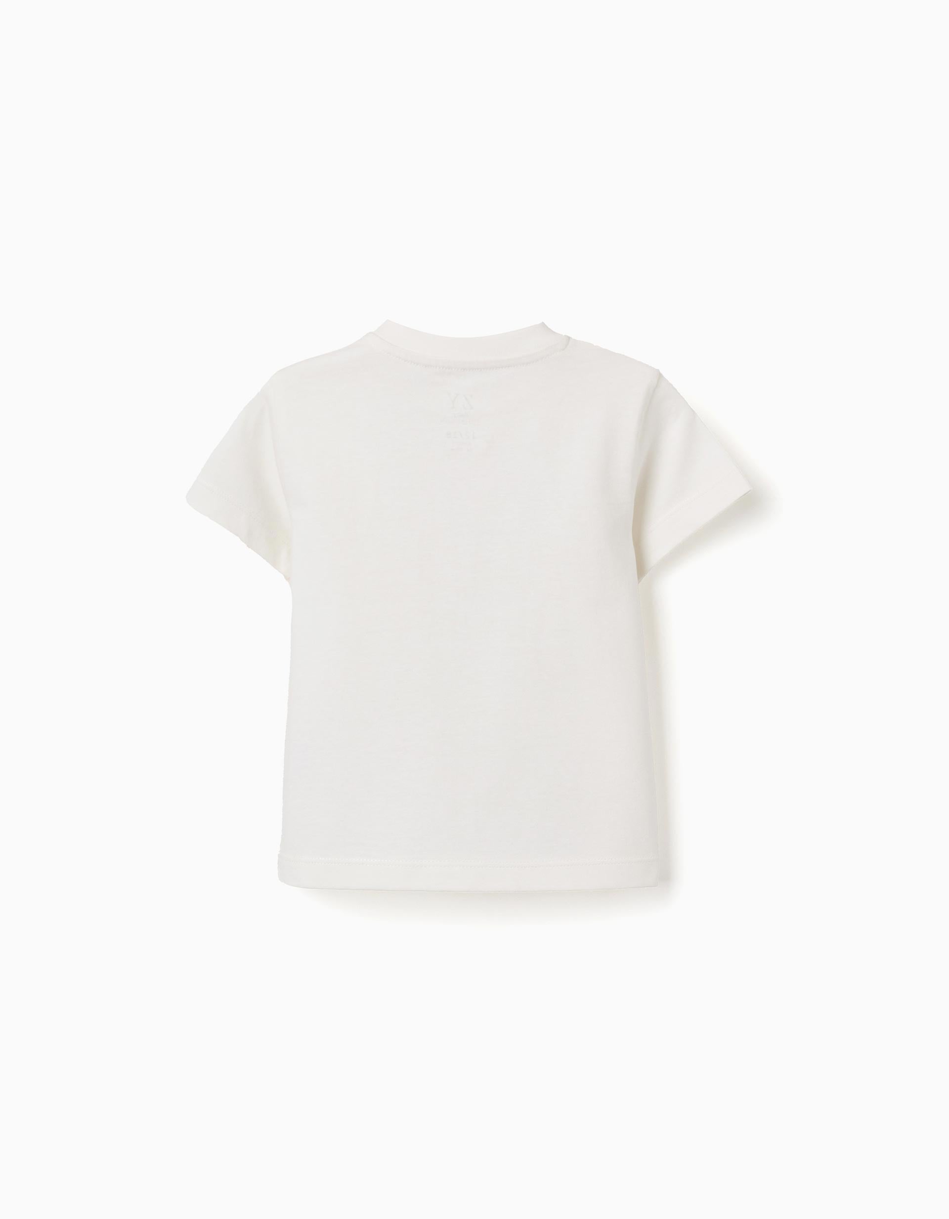 Camiseta de algodón con estampado Everything para bebé niño, blanco