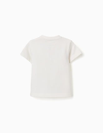 T-shirt em algodão com estampado Everything para bebé menino, branco