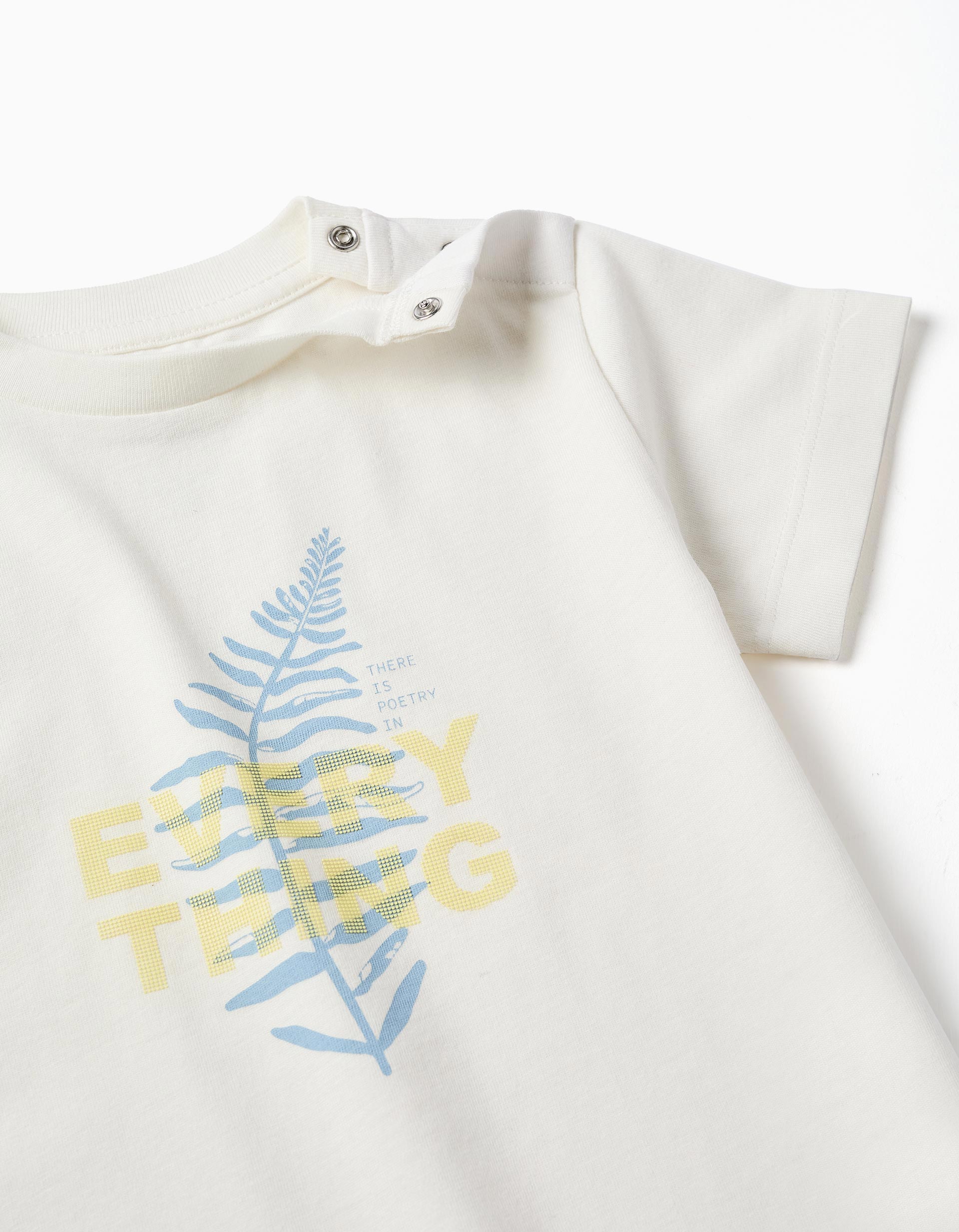 Camiseta de algodón con estampado Everything para bebé niño, blanco