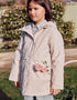 Parka acolchada con capucha y forro para niña, beige claro