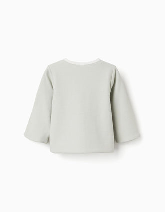 Casaco de algodão reversível para recém-nascido, branco/verde-claro