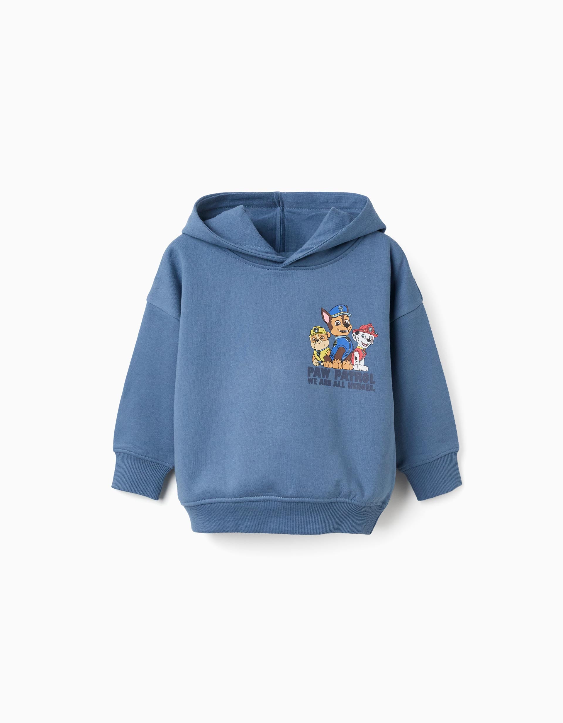 Sweat cardada com capuz e estampados Paw Patrol para bebé menino, azul