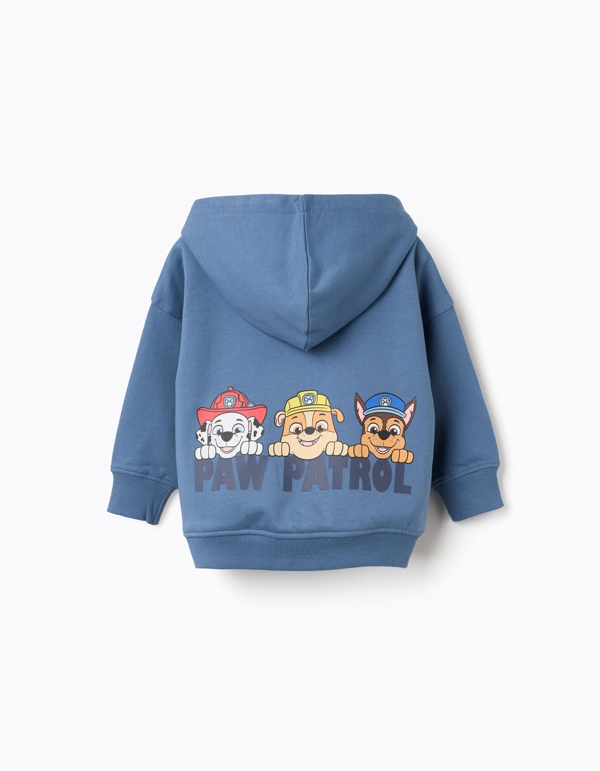 Sweat cardada com capuz e estampados Paw Patrol para bebé menino, azul