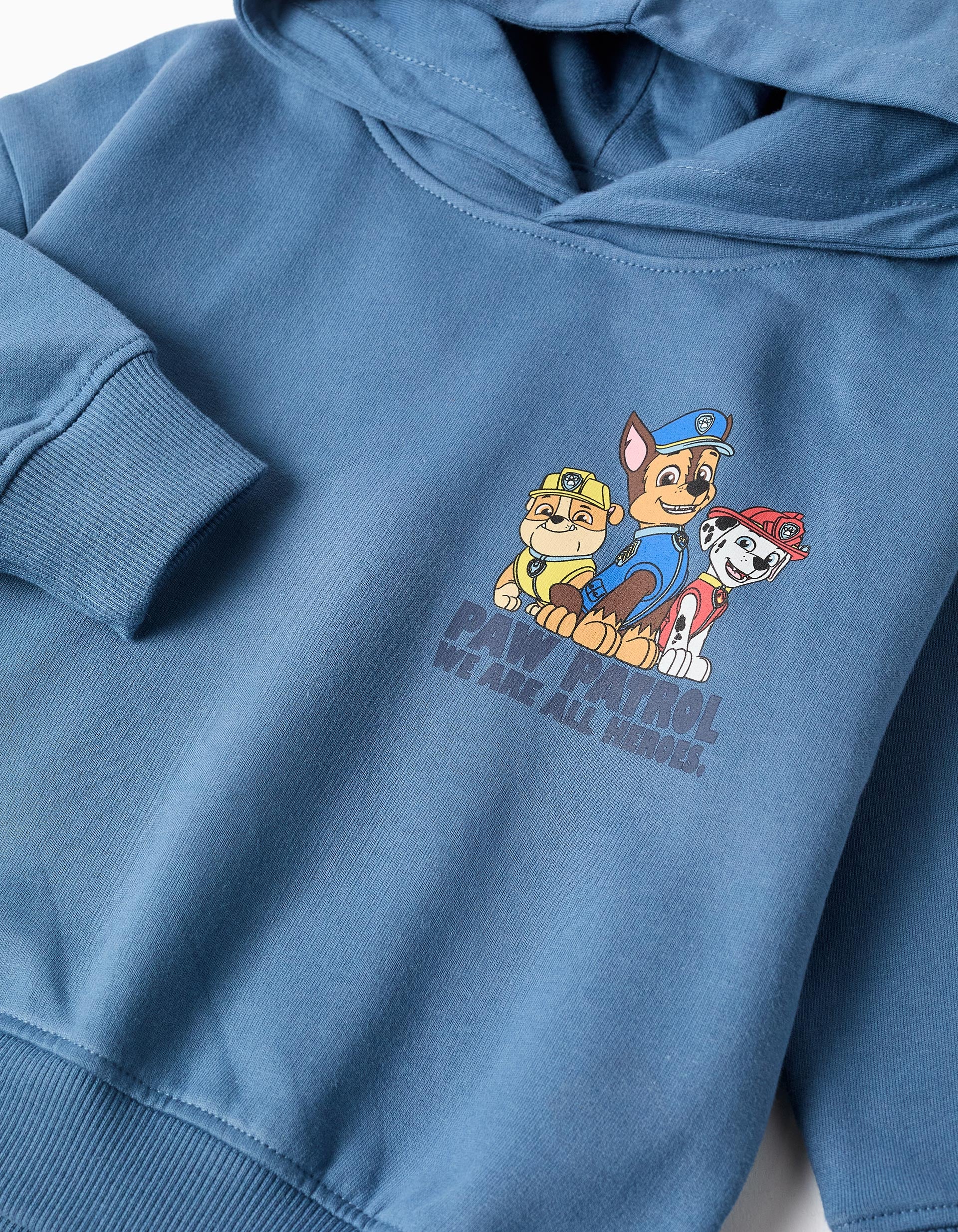 Sweat cardada com capuz e estampados Paw Patrol para bebé menino, azul
