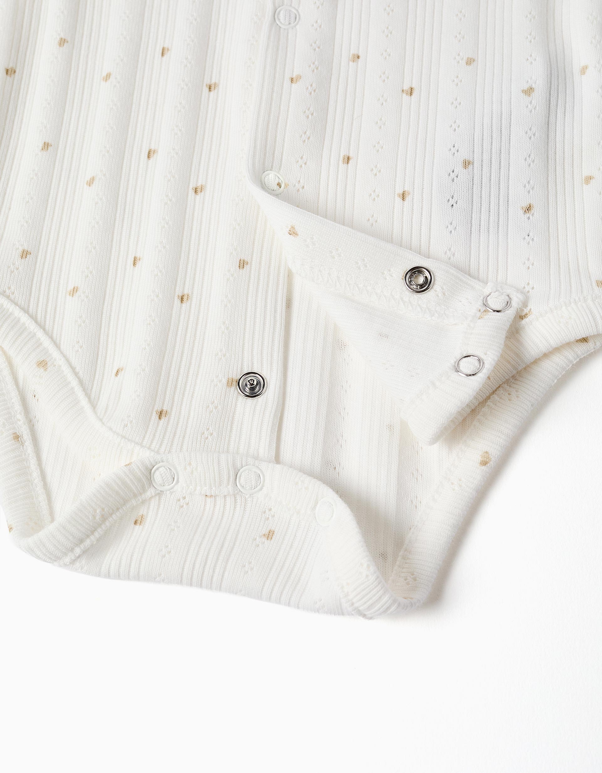 Body de algodão com motivo de corações para recém-nascida, branco