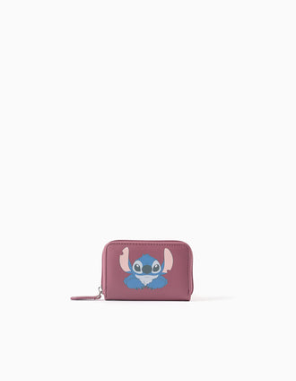 Portefeuille avec imprimé Stitch pour fille, rose