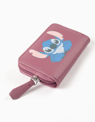 Portefeuille avec imprimé Stitch pour fille, rose