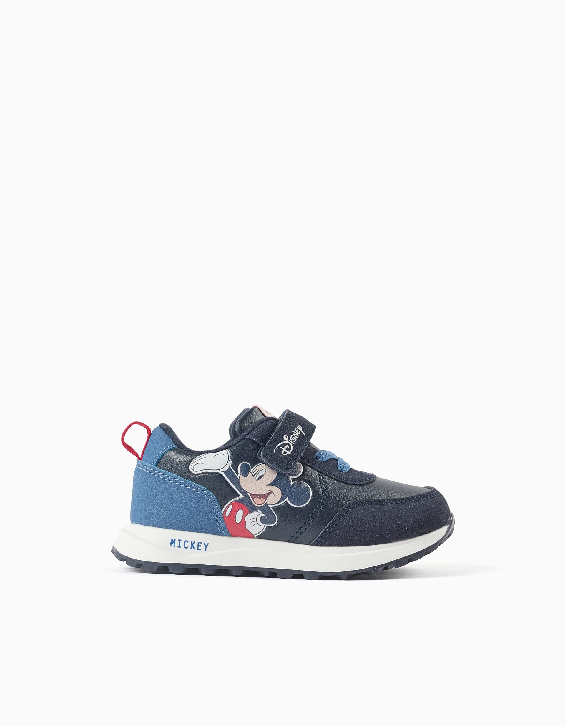 Combined trainers with Mickey print for baby boys, blue