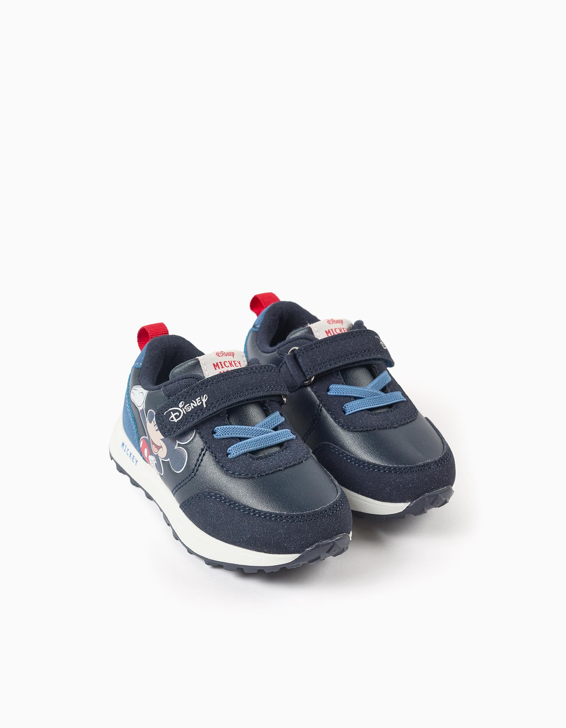 Combined trainers with Mickey print for baby boys, blue