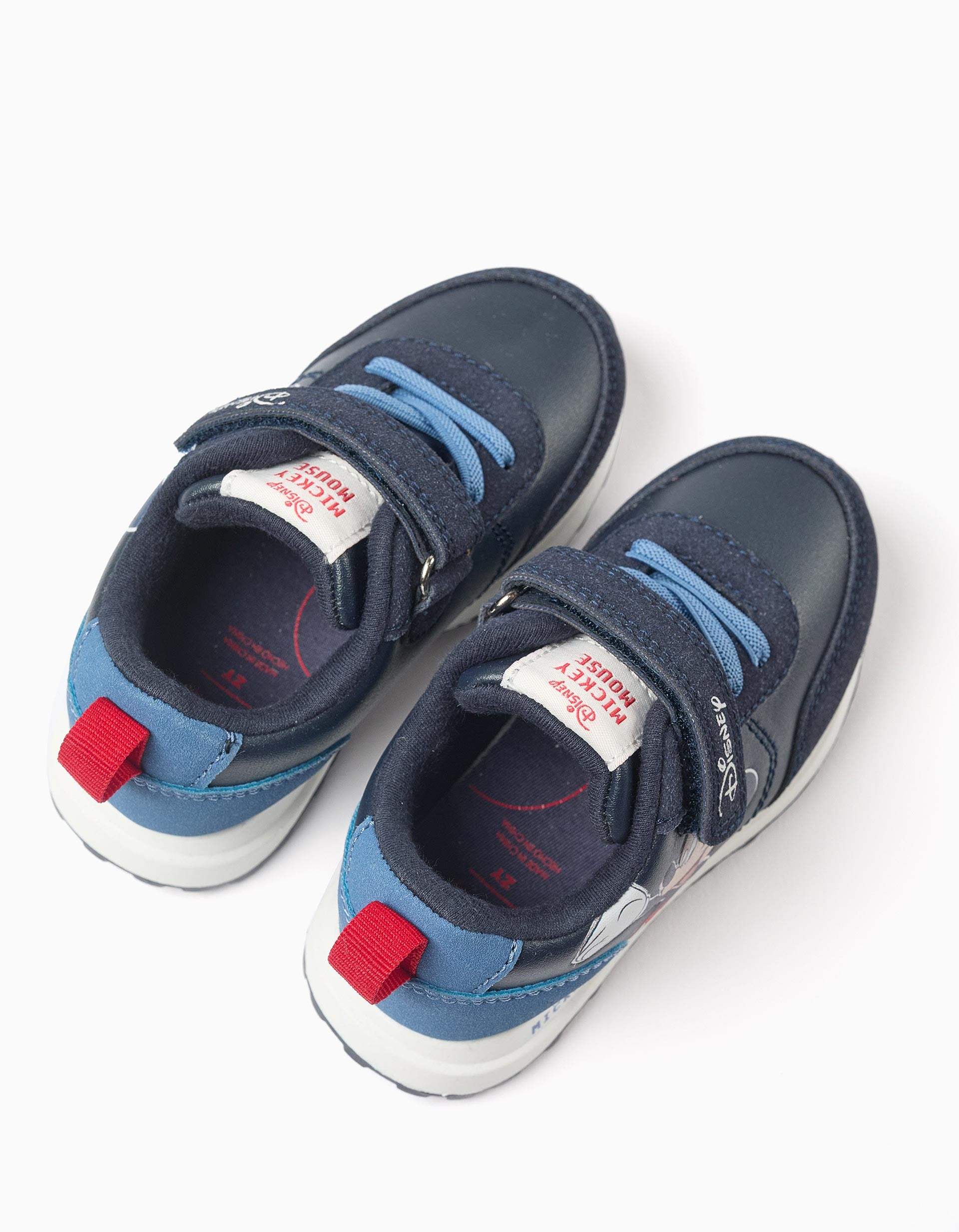 Combined trainers with Mickey print for baby boys, blue