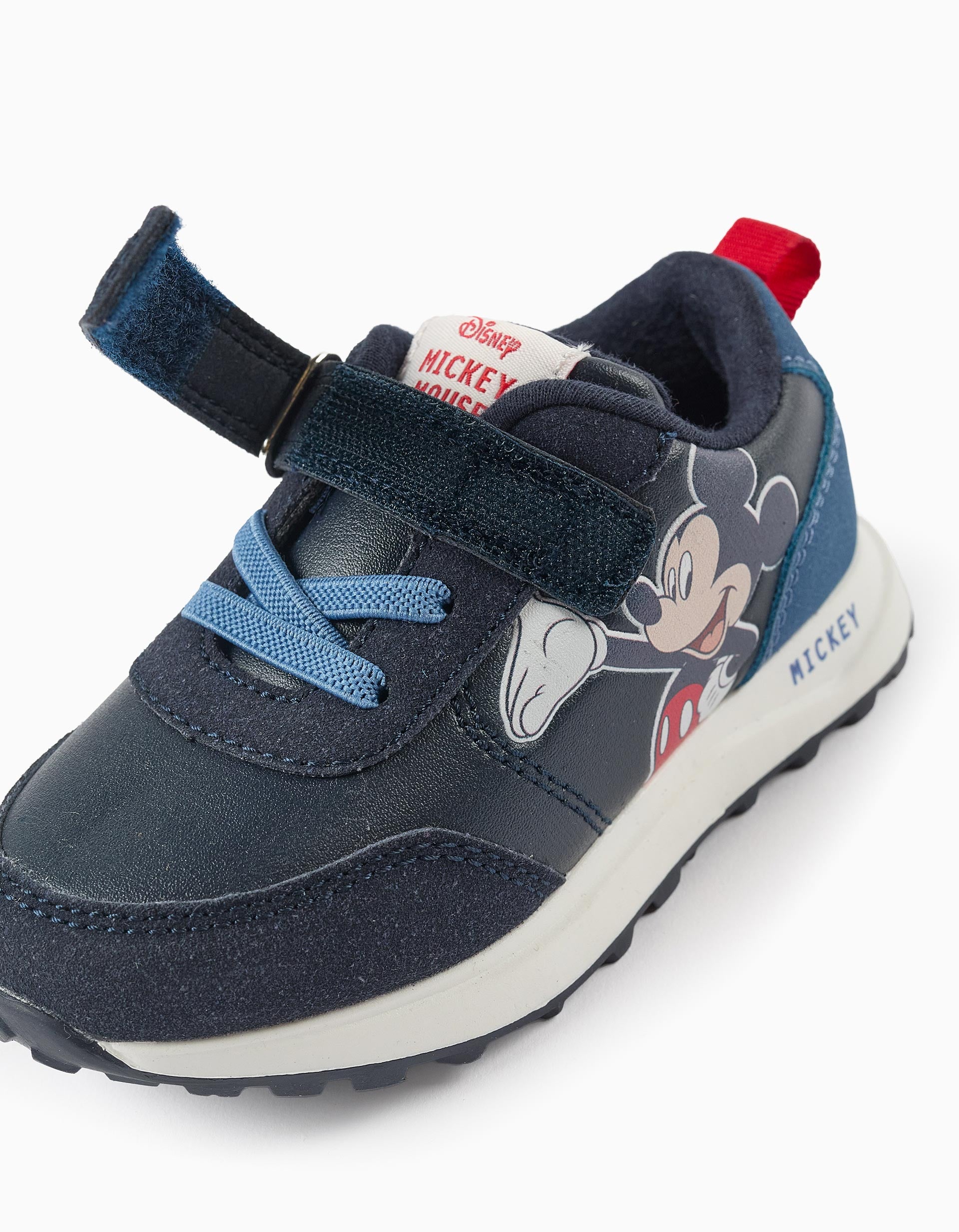 Combined trainers with Mickey print for baby boys, blue