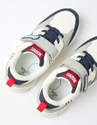 Baskets bi-matière avec les Avengers pour garçon, blanc/gris/bleu