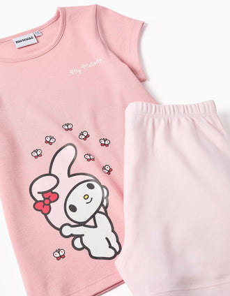 Pyjama court en coton avec imprimé My Melody pour fille, rose