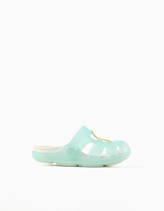 Rubber clogs with non-slip sole for babies and girls, light blue