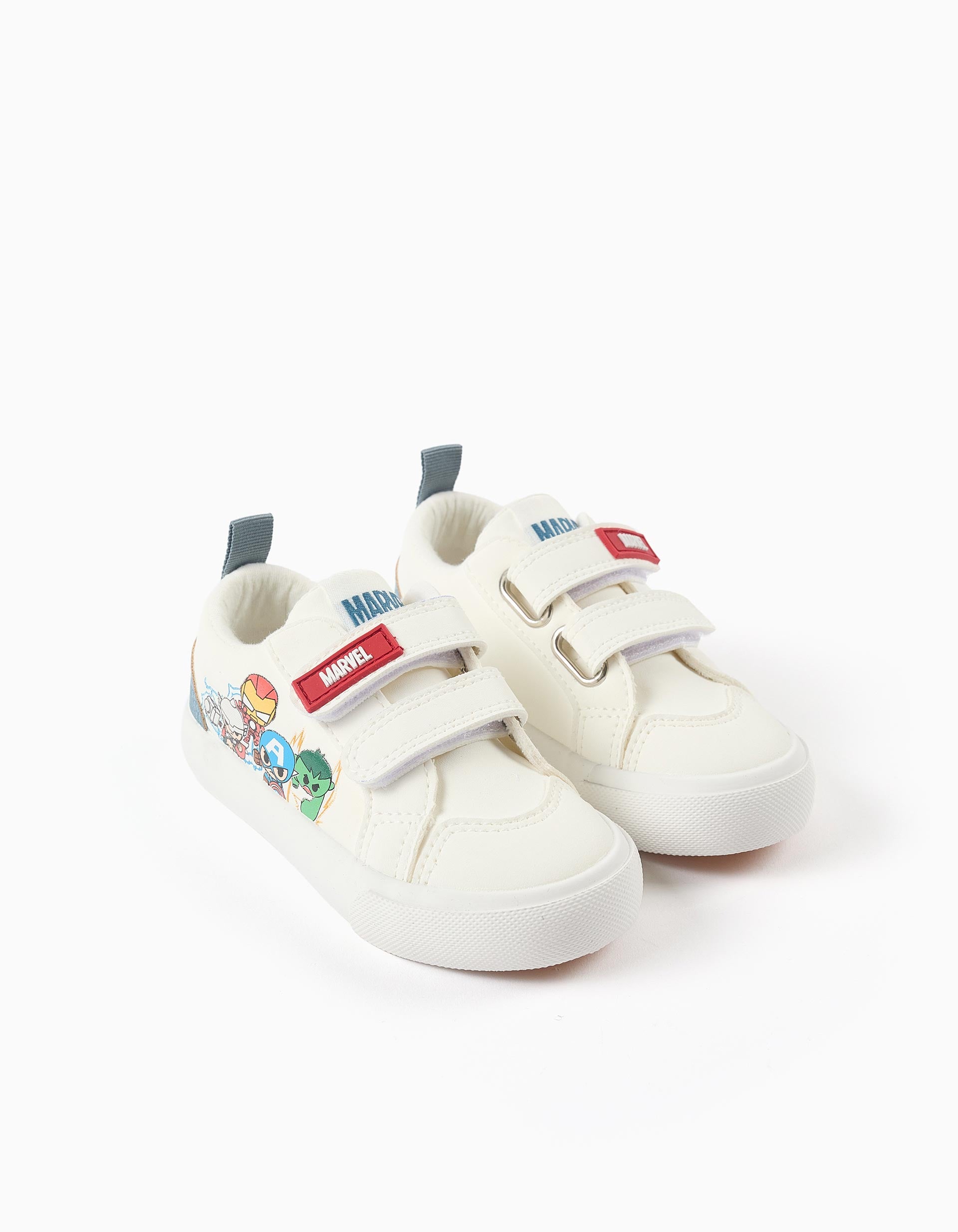 Trainers with Super Friends print for baby boys, white