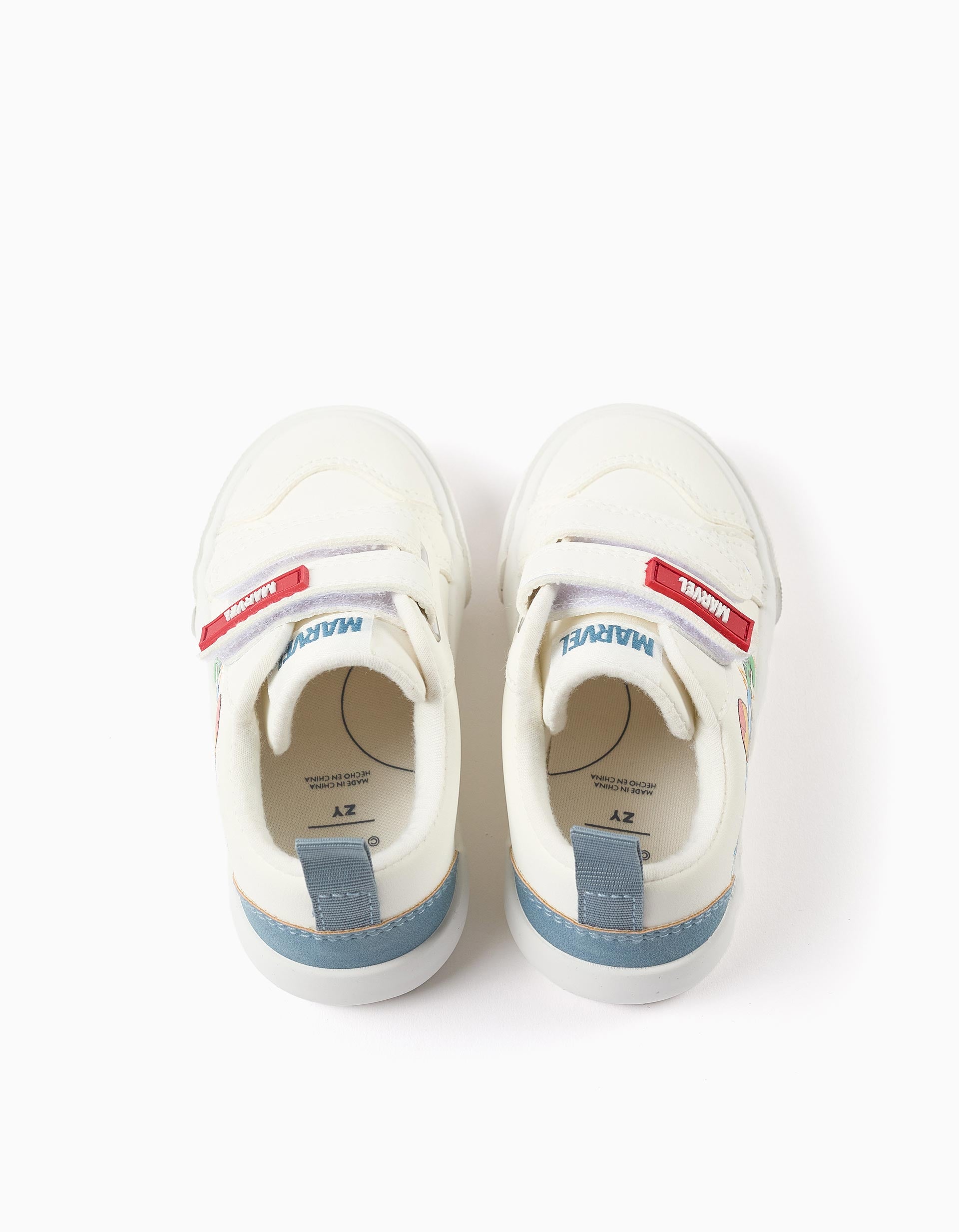 Trainers with Super Friends print for baby boys, white