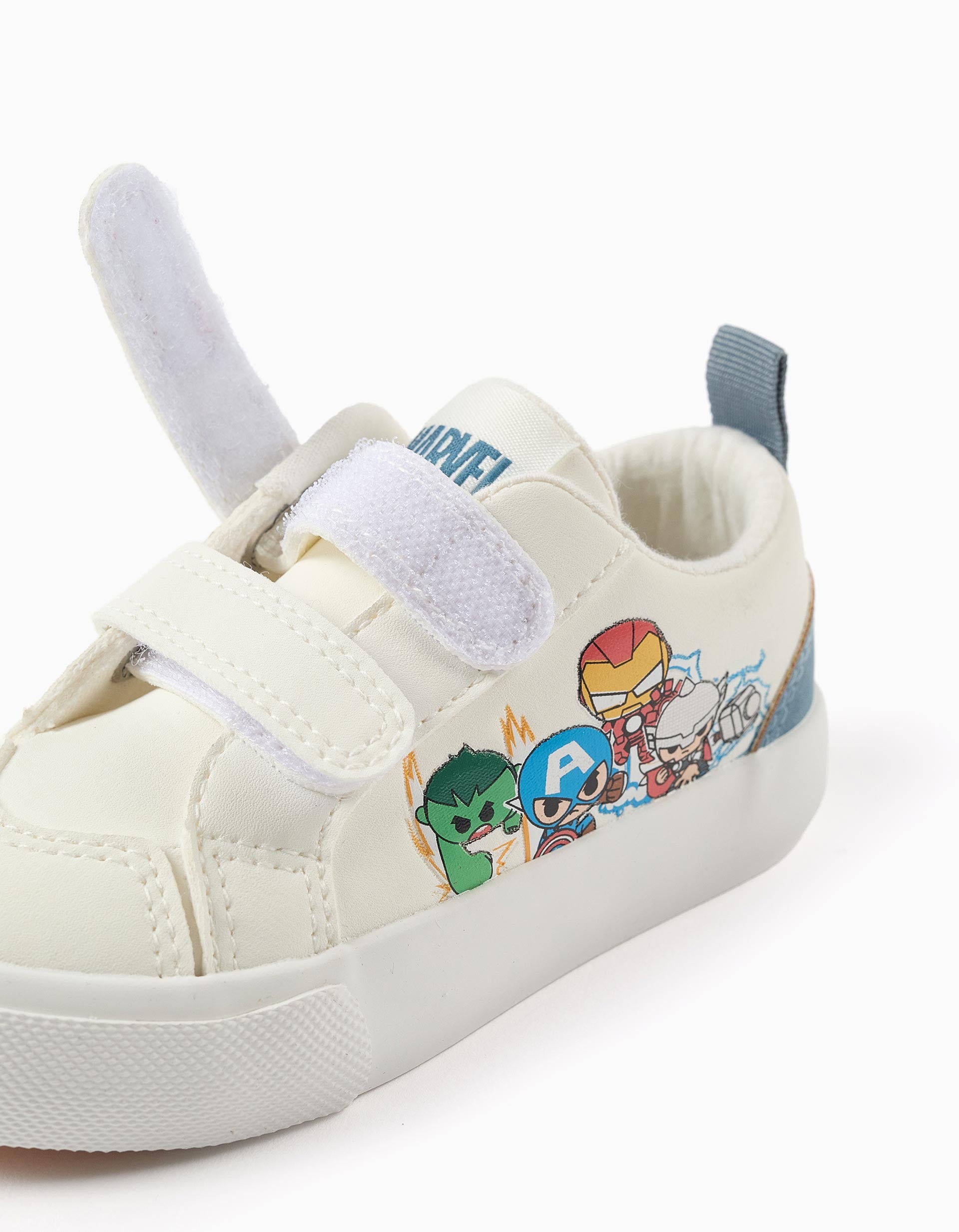 Trainers with Super Friends print for baby boys, white