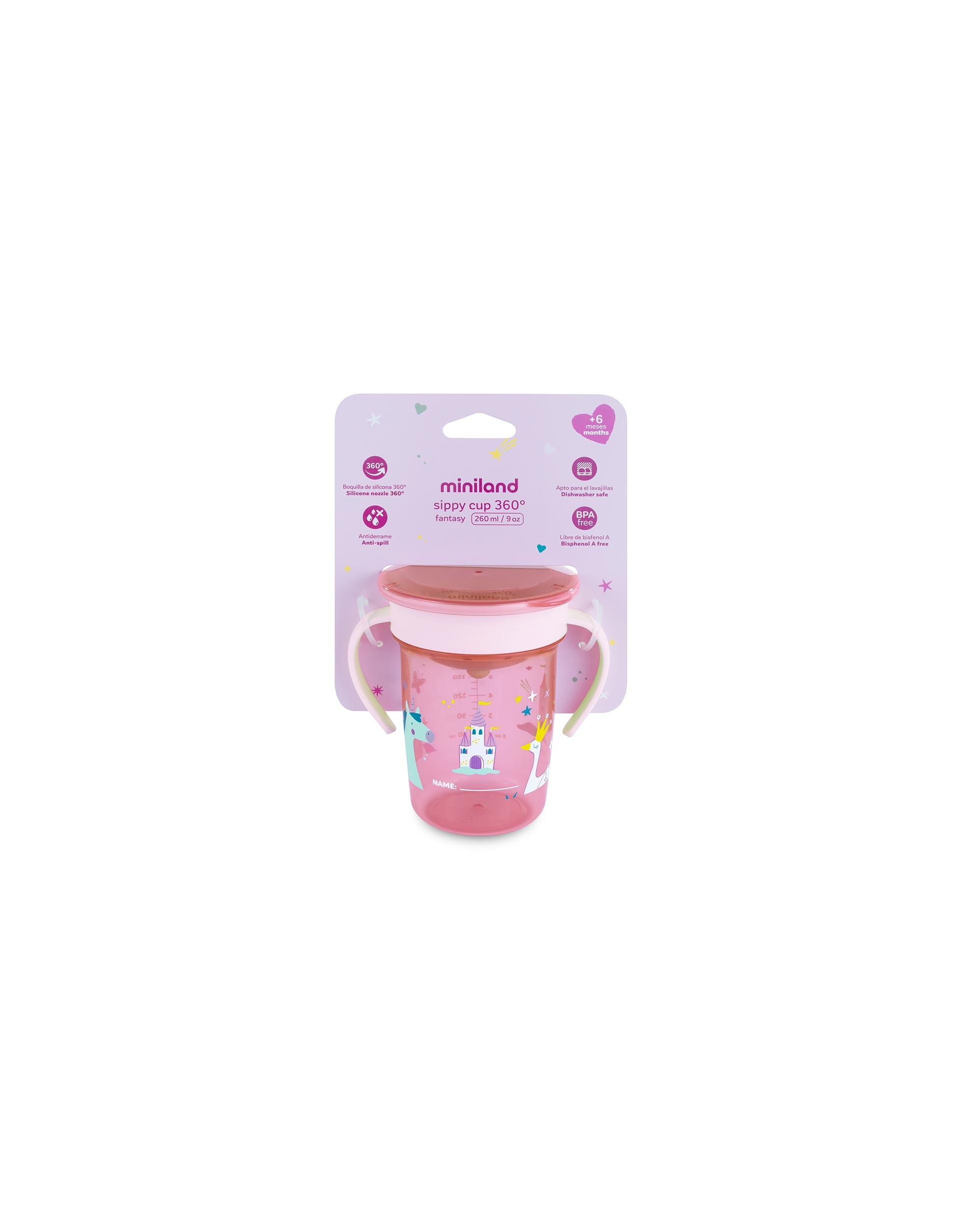 Fantasy Sippy Cup 360º 270ml by Miniland, 6M+