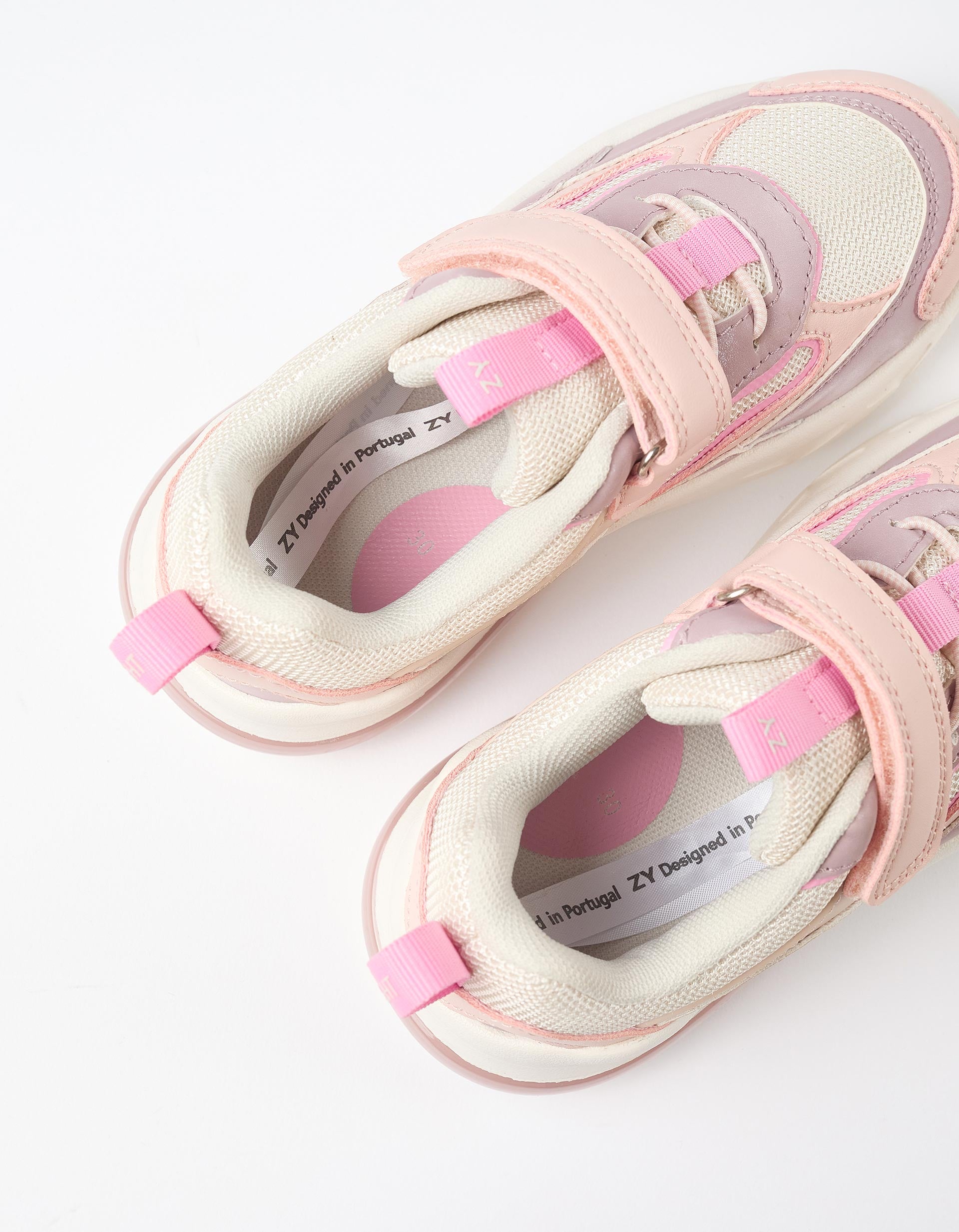 Baskets bi-matière lumineuses Superlight Runner pour fille, rose