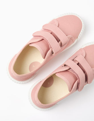Canvas trainers with non-slip sole for girls, light pink