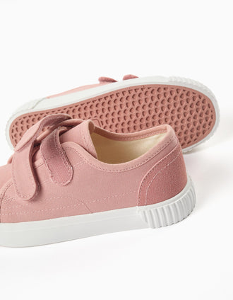 Canvas trainers with non-slip sole for girls, light pink