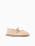 Babies en toile avec boucle B&S pour fille, beige clair