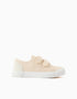 Canvas trainers with non-slip sole for children, light beige