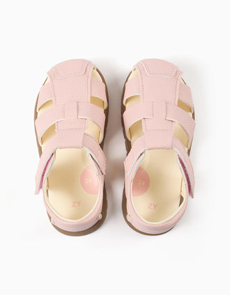 My First Steps sandals for newborn and baby girls, light pink