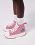 Padded high-top trainers with Stitch print for girls, pink