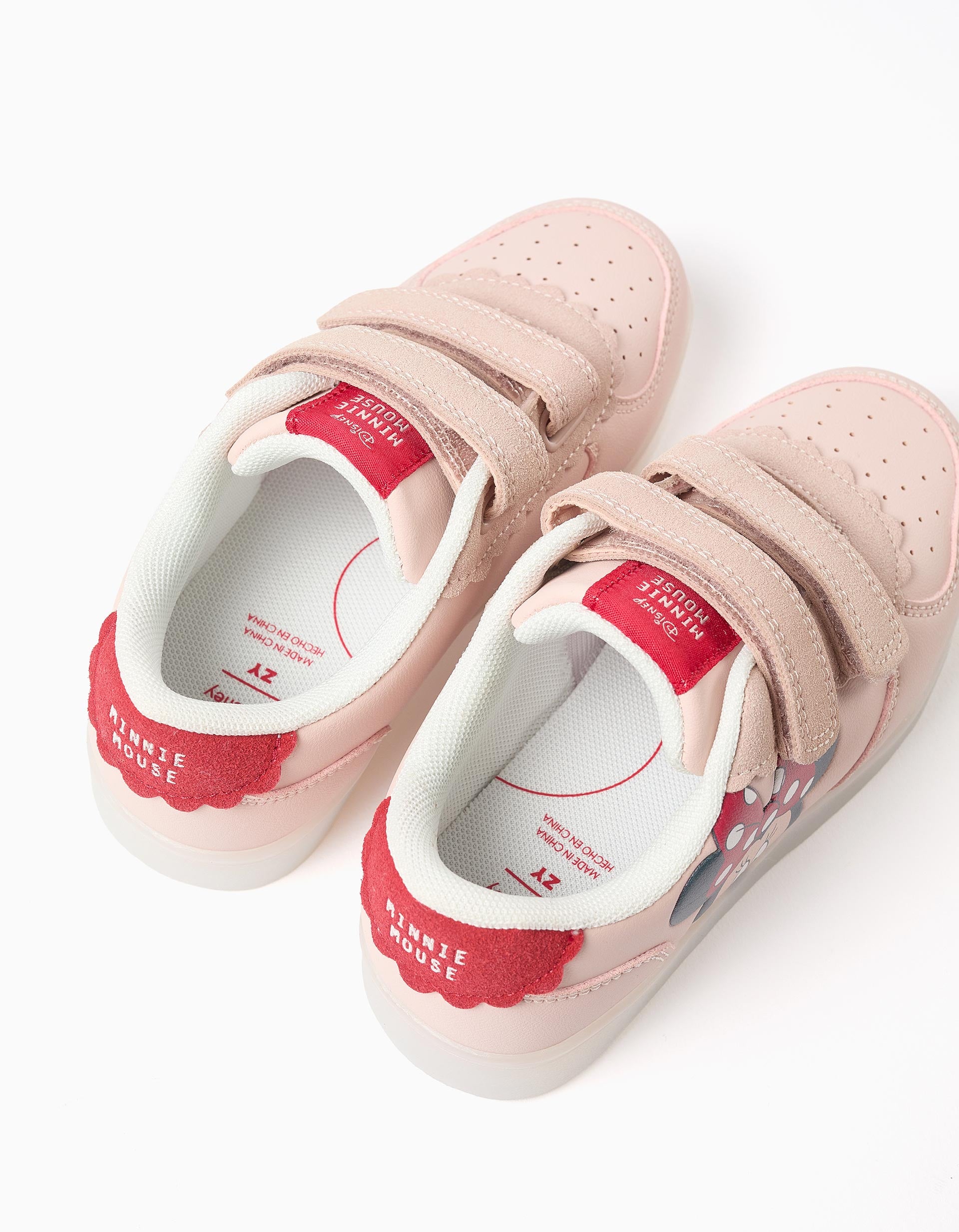 Light-up combined trainers with Minnie for girls, pink