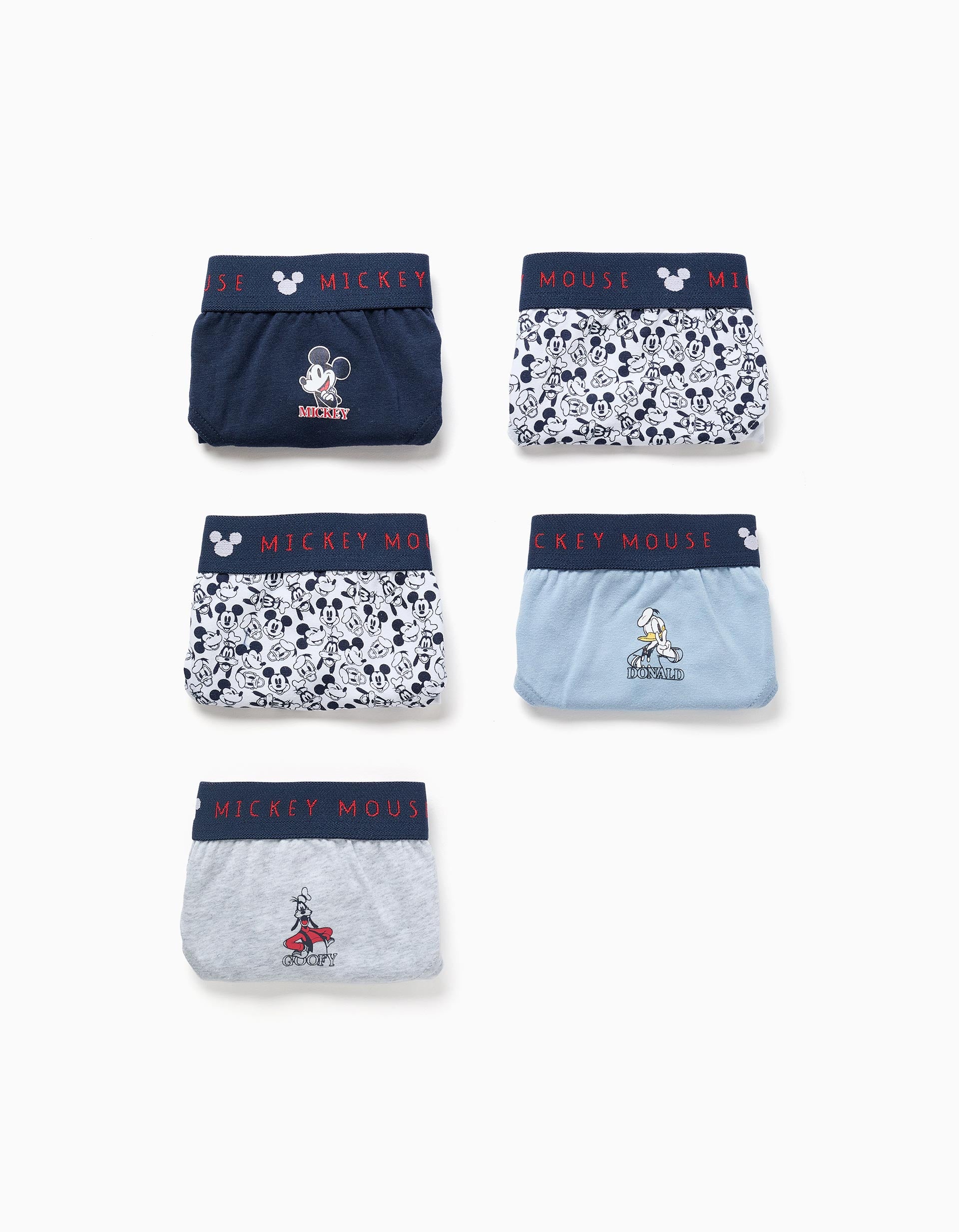 Pack of 5 cotton briefs with Mickey & Friends for boys, multicolour