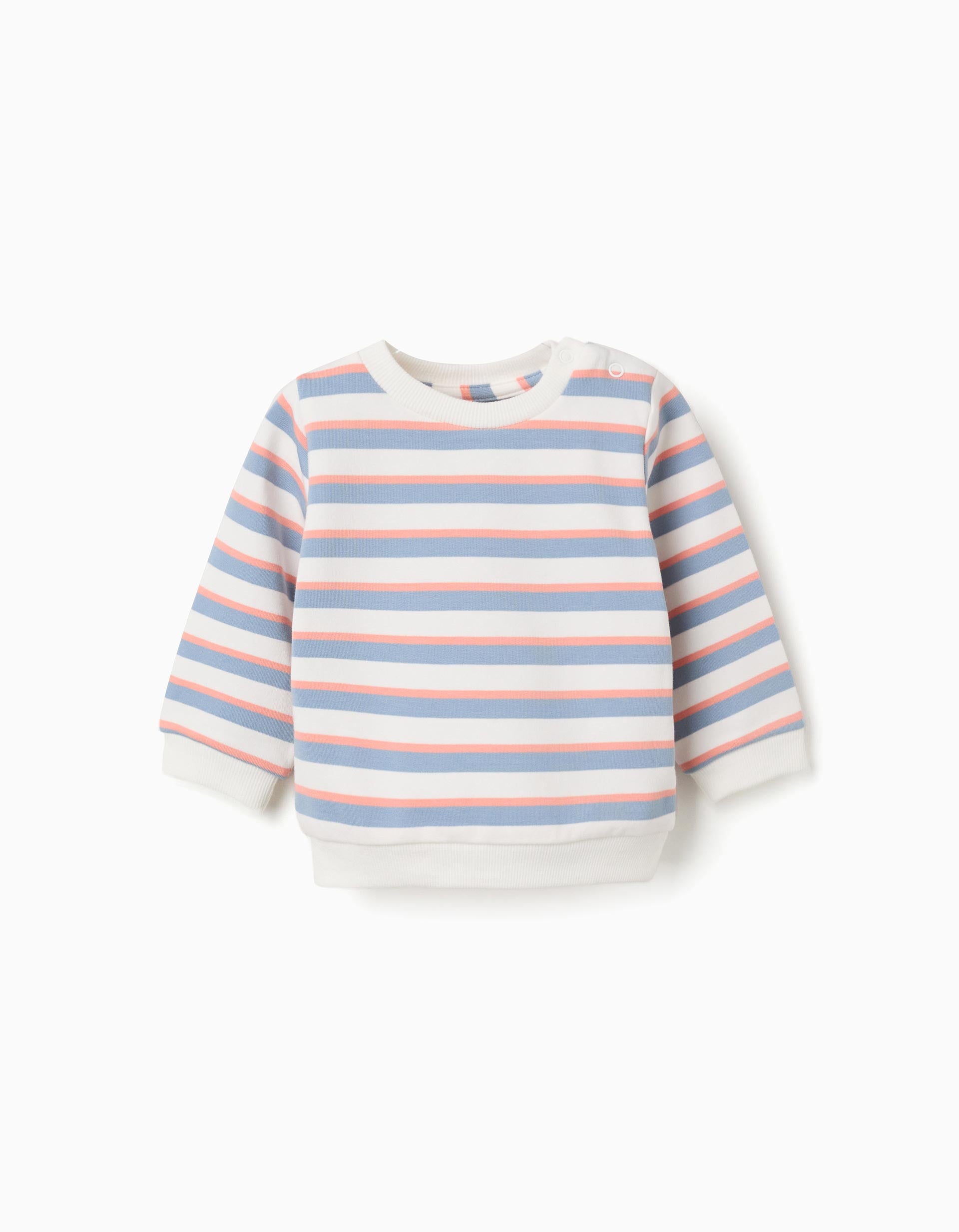 Sweat en coton à rayures pour nouveau-né, blanc/orange/bleu