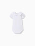 Cotton bodysuit with Peter Pan collar for newborn girls, white