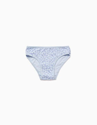 Pack of 5 cotton briefs with floral prints for girls, multicolour