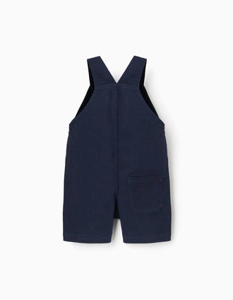 Twill dungarees with pockets for baby boys, dark blue