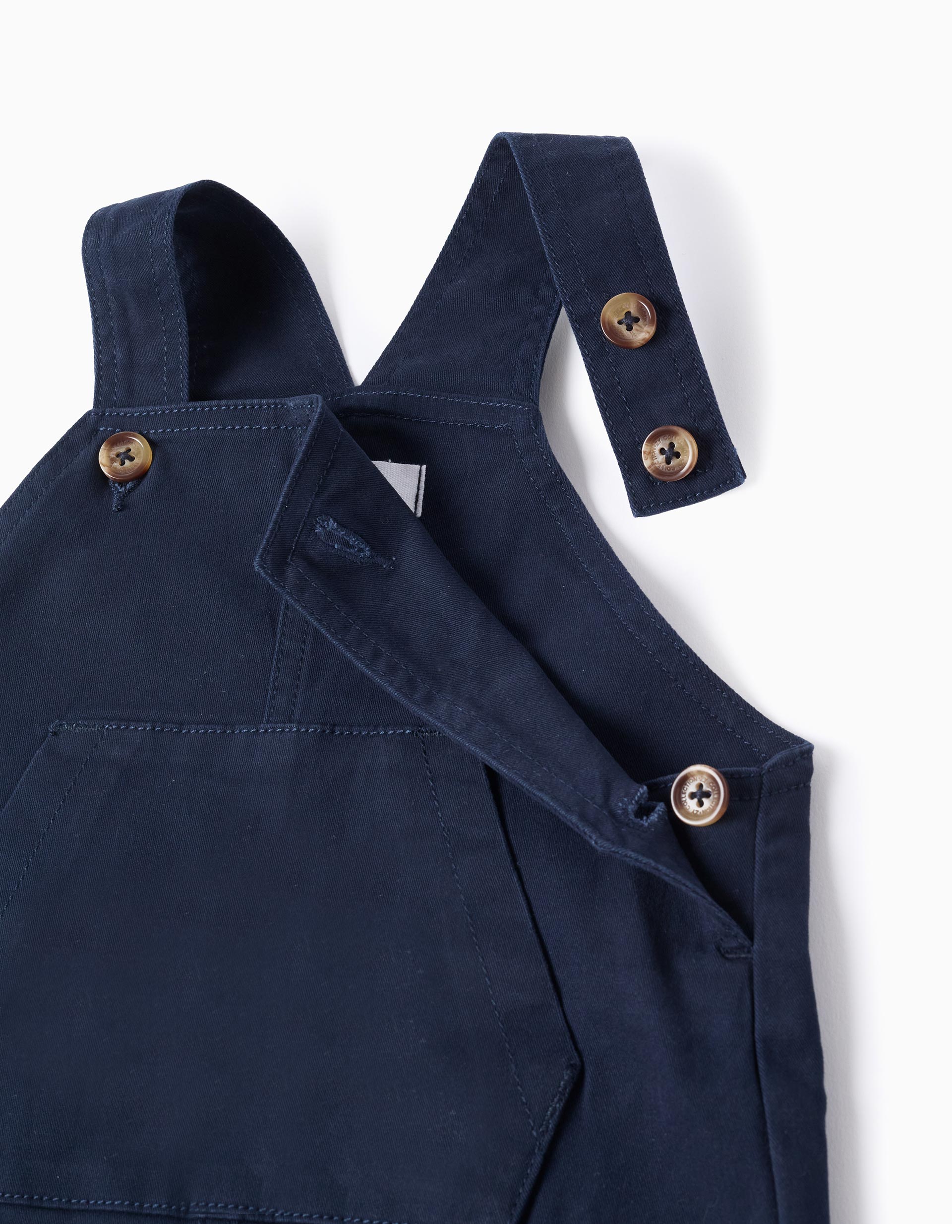 Salopette en sergé avec poches pour bébé garçon, bleu foncé