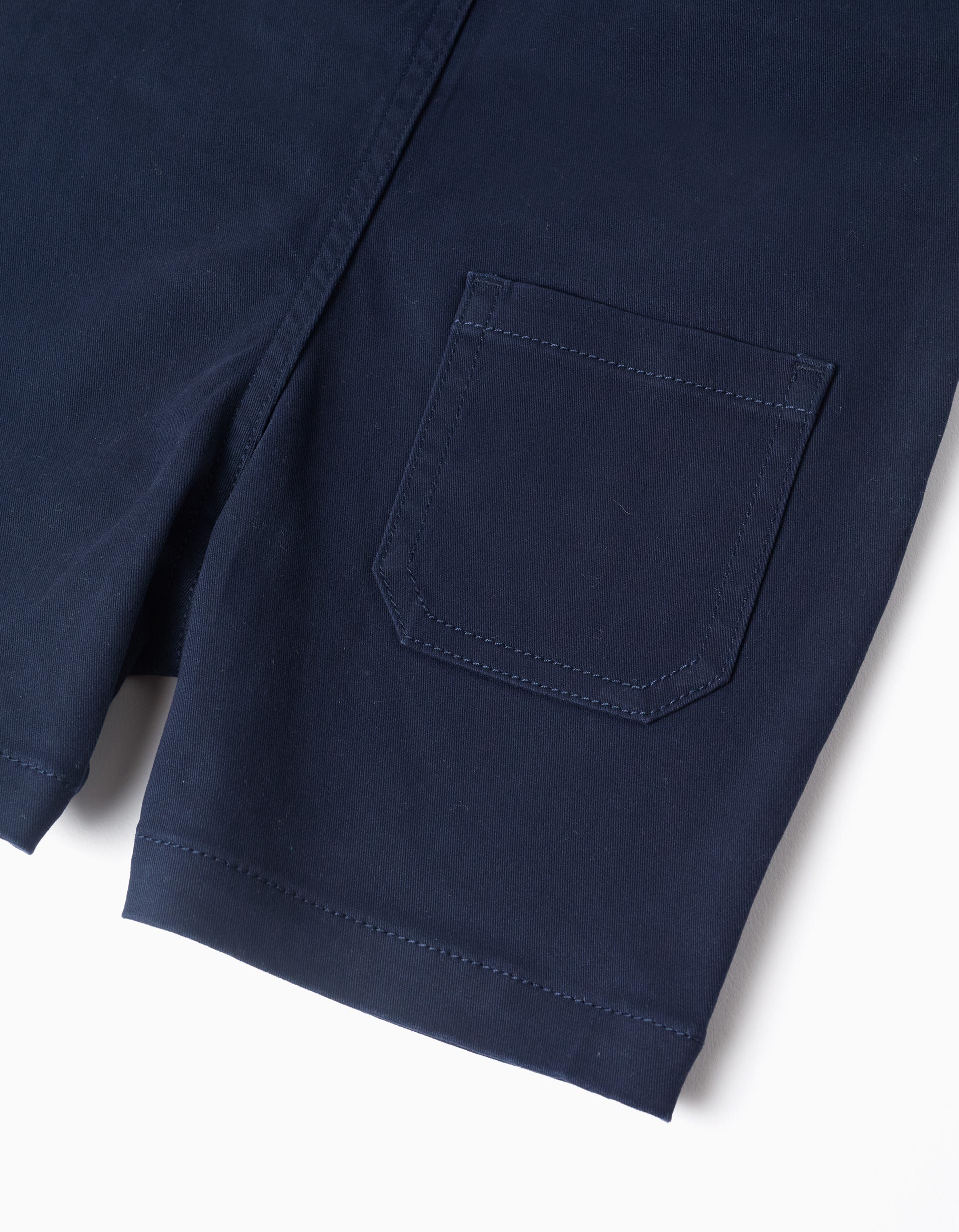 Salopette en sergé avec poches pour bébé garçon, bleu foncé