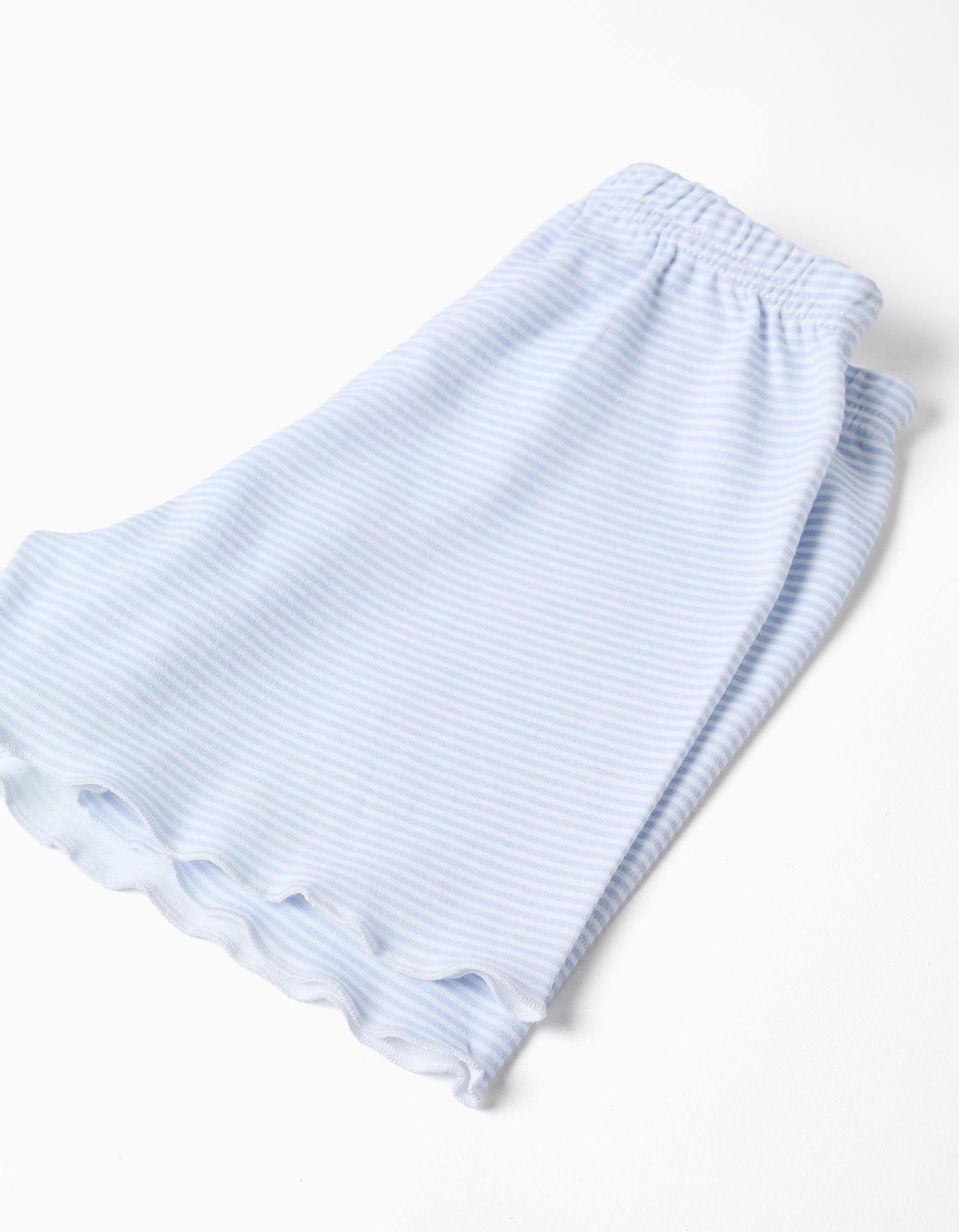 Pyjama court en coton avec imprimé Stitch pour fille, blanc/bleu