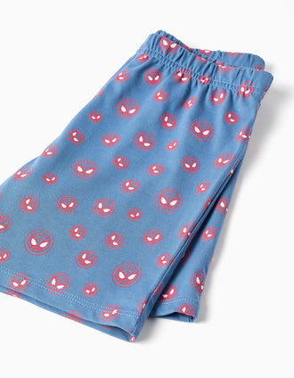 Pyjama court qui brille dans le noir Spider-Man pour garçon, blanc/bleu