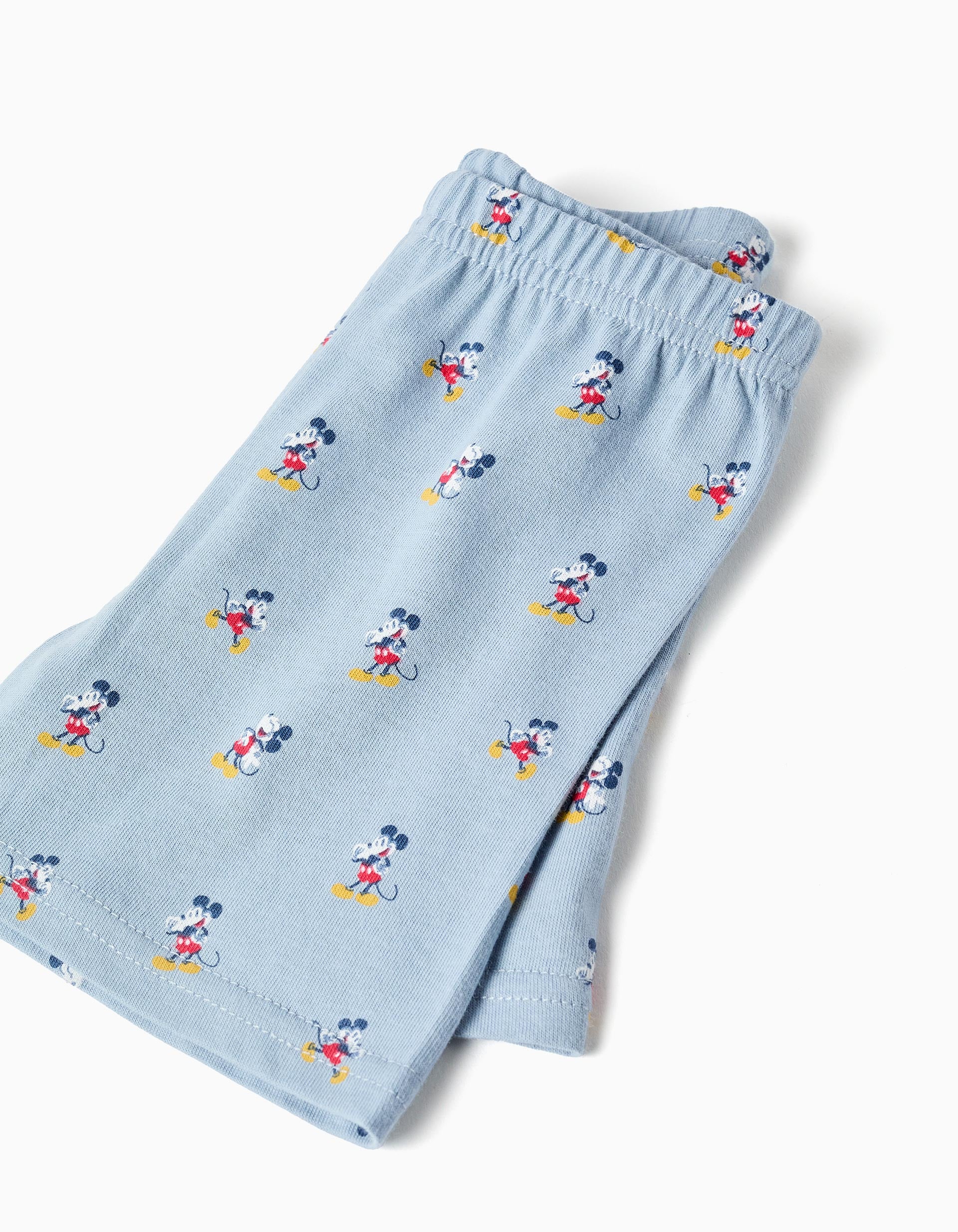 Pyjama court en coton avec Mickey pour bébé garçon, blanc/bleu