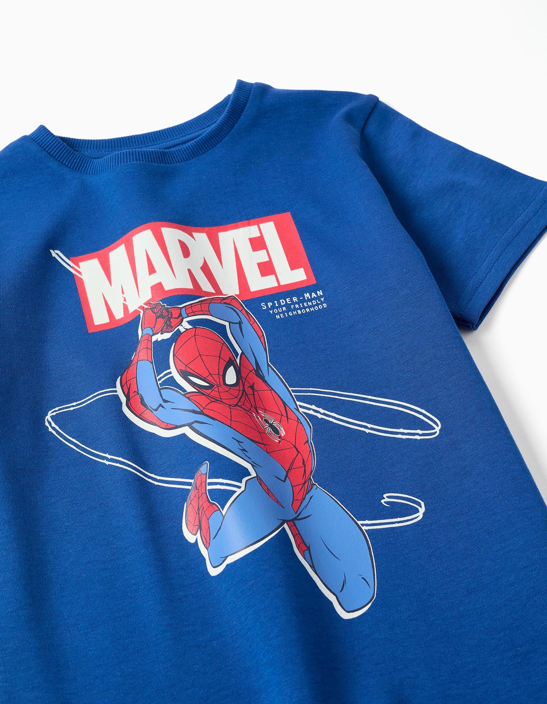 Short sleeve glow-in-the-dark pyjamas with Spider-Man for boys, blue/grey