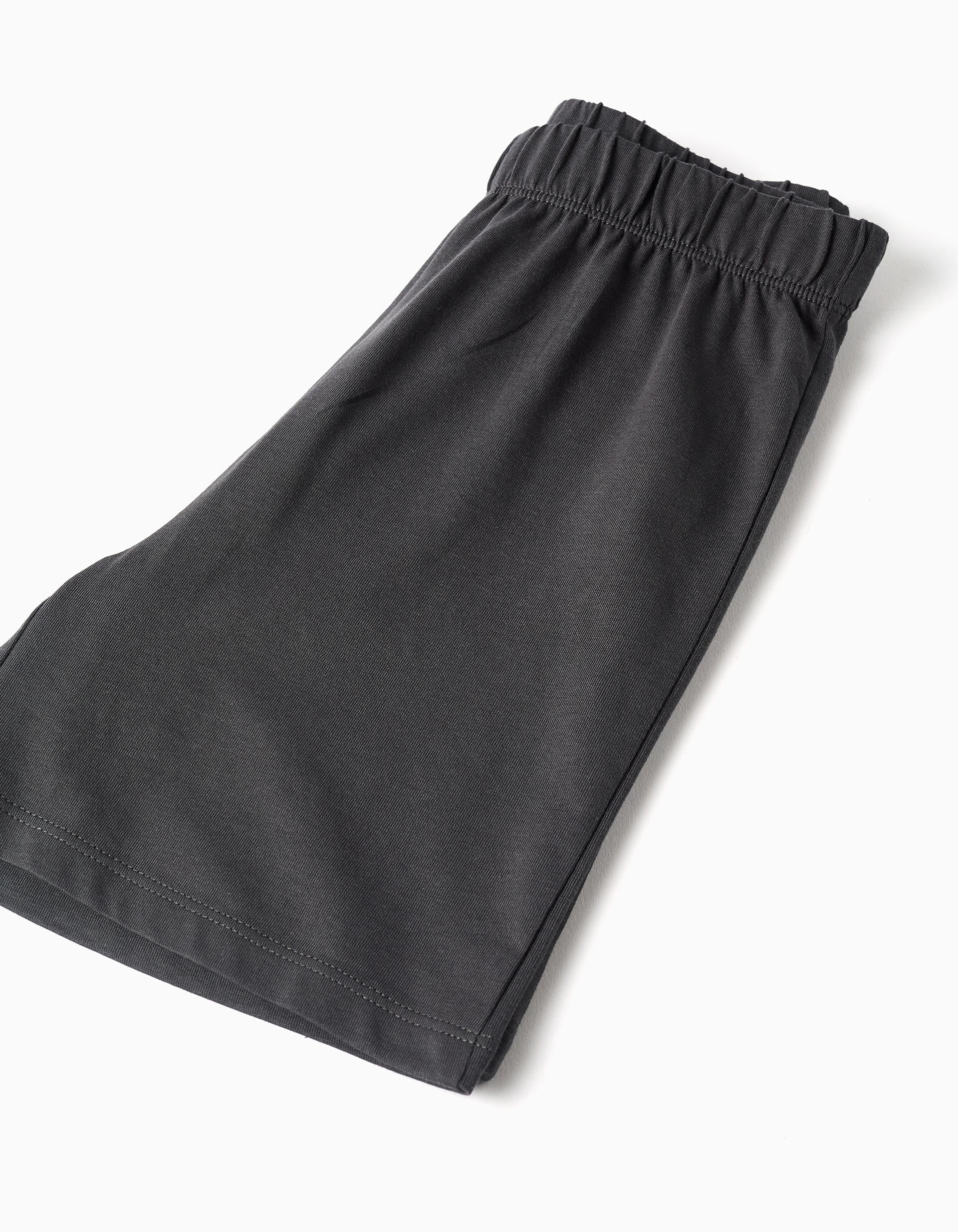 Pyjama court en coton avec imprimé Minecraft pour garçon, vert/gris