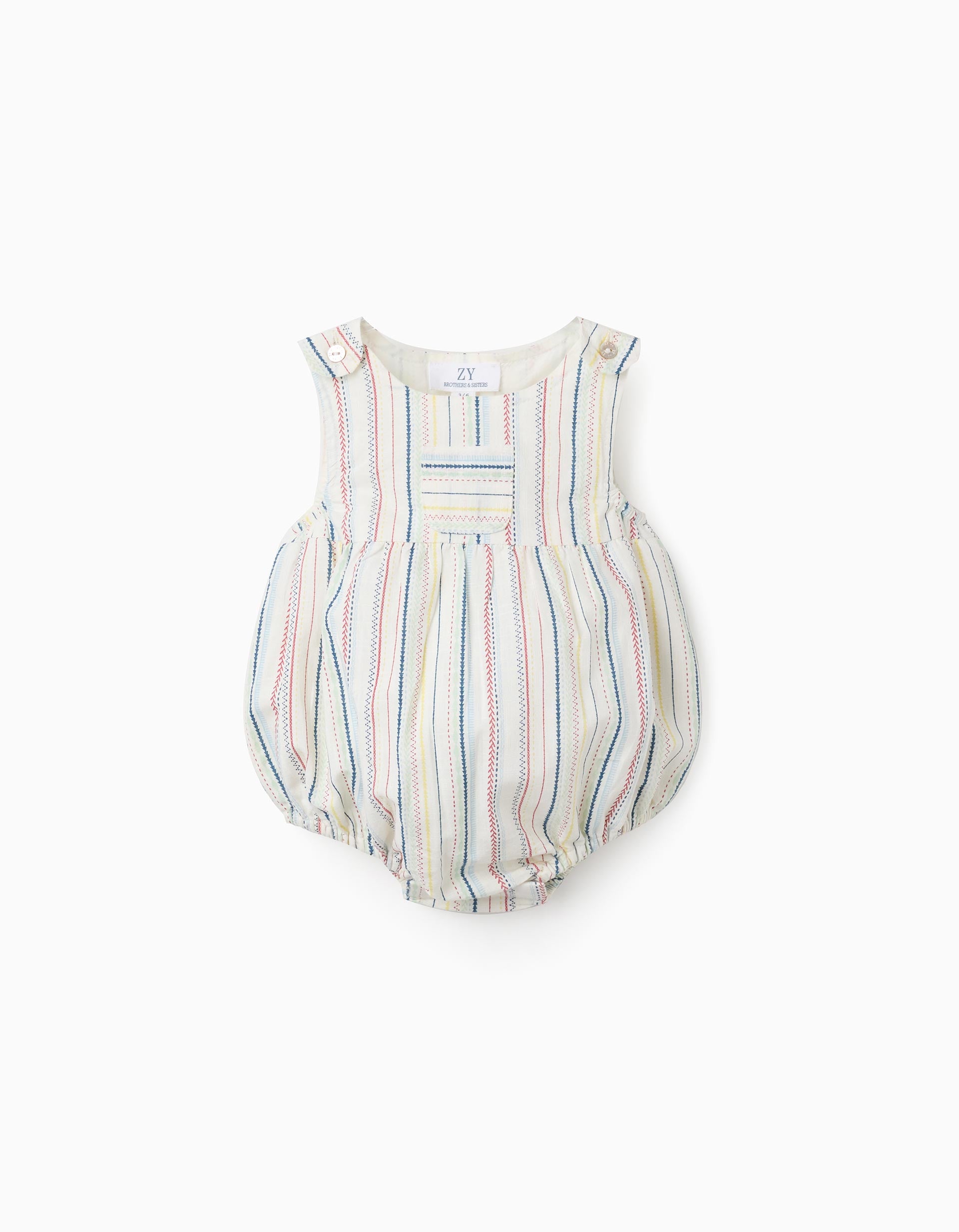 Fofo de algodão com riscas étnicas B&S para recém-nascidos, multicolor