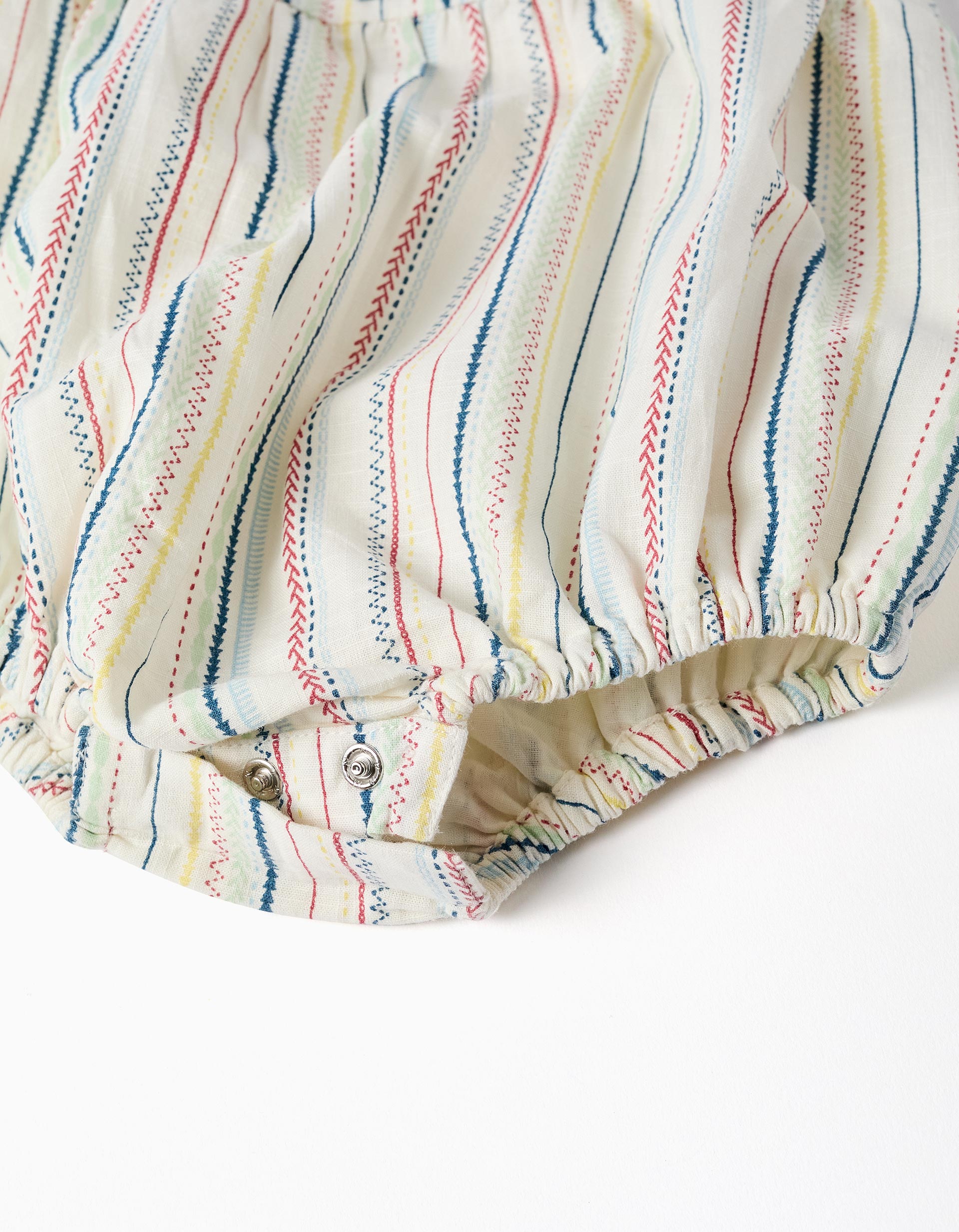 Fofo de algodão com riscas étnicas B&S para recém-nascidos, multicolor