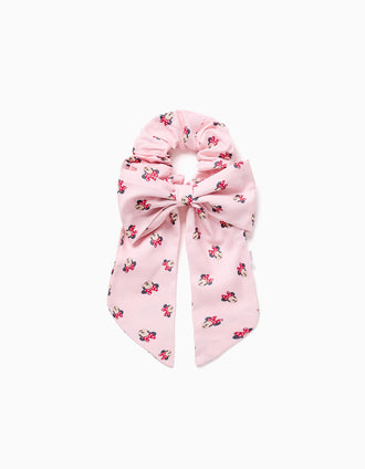 Chouchou avec nœud et motif Minnie pour bébé et fille, rose