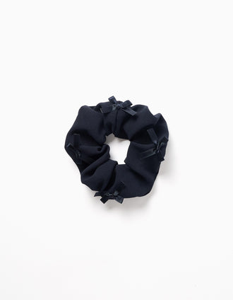 Scrunchie com laços aplicados para bebé e menina, azul-escuro