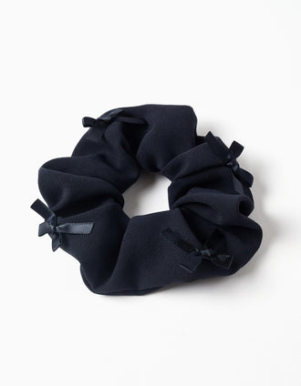 Scrunchie com laços aplicados para bebé e menina, azul-escuro